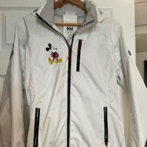 Disney Parks Helly Hansen Mickey Mouse White Womens HOODED JACKET Large